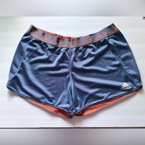 Adidas Women's Athletic Shorts in Navy and Orange Running Jogging Lightweight